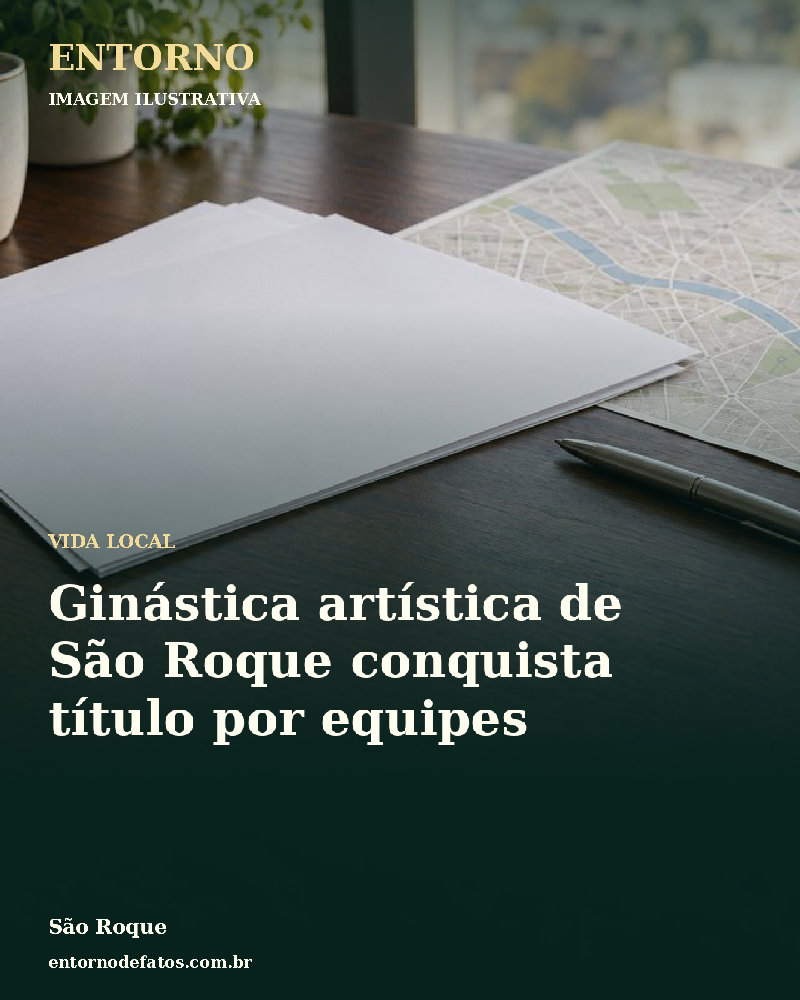 Ilustração gerada por IA sobre: Ginástica artística de São Roque conquista título por equipes