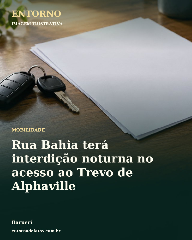 Ilustração gerada por IA sobre: Rua Bahia terá interdição noturna no acesso ao Trevo de Alphaville