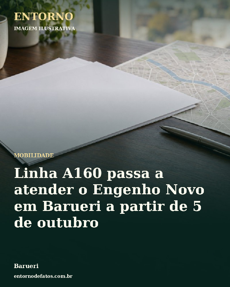 Ilustração gerada por IA sobre: Linha A160 passa a atender o Engenho Novo em Barueri a partir de 5 de outubro