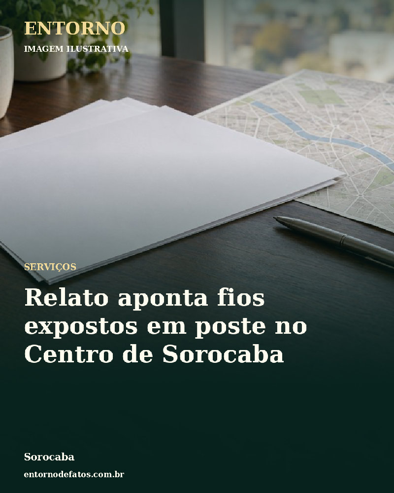 Ilustração gerada por IA sobre: Relato aponta fios expostos em poste no Centro de Sorocaba