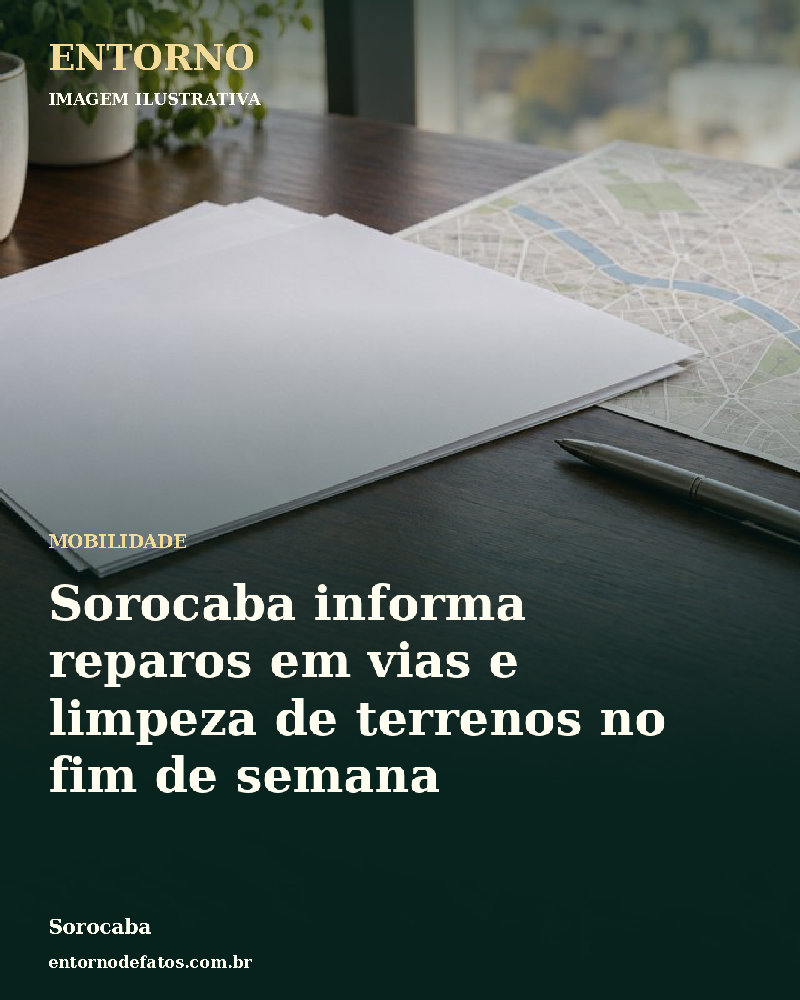 Ilustração gerada por IA sobre: Sorocaba informa reparos em vias e limpeza de terrenos no fim de semana