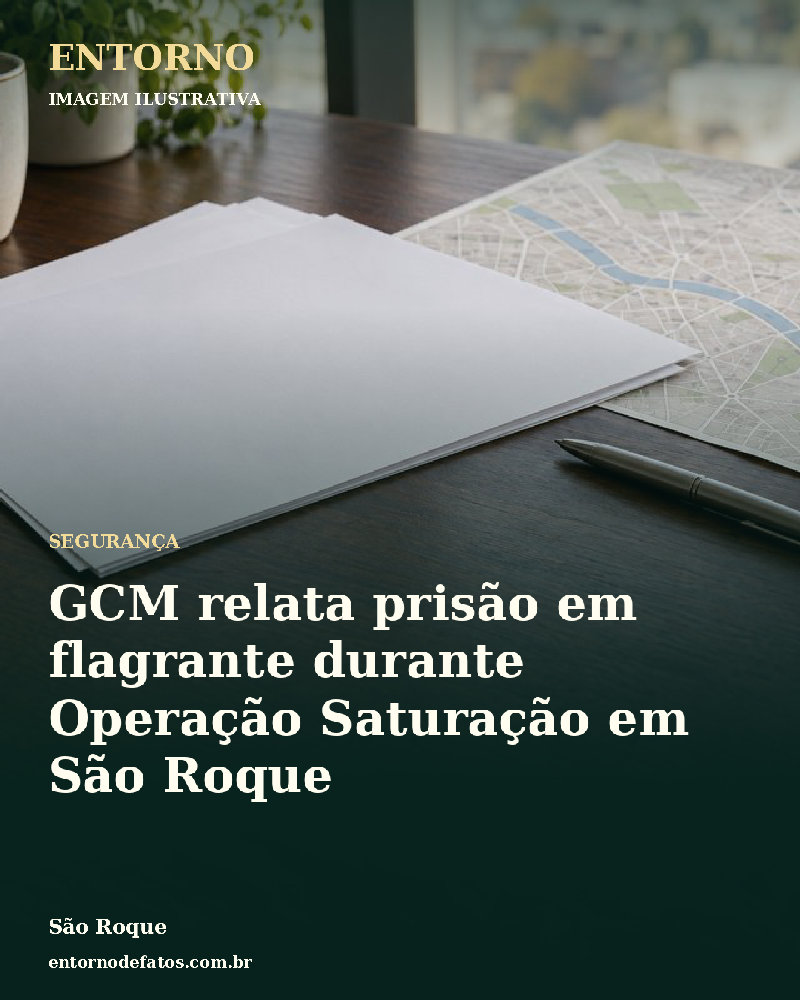 Ilustração gerada por IA sobre: GCM relata prisão em flagrante durante Operação Saturação em São Roque