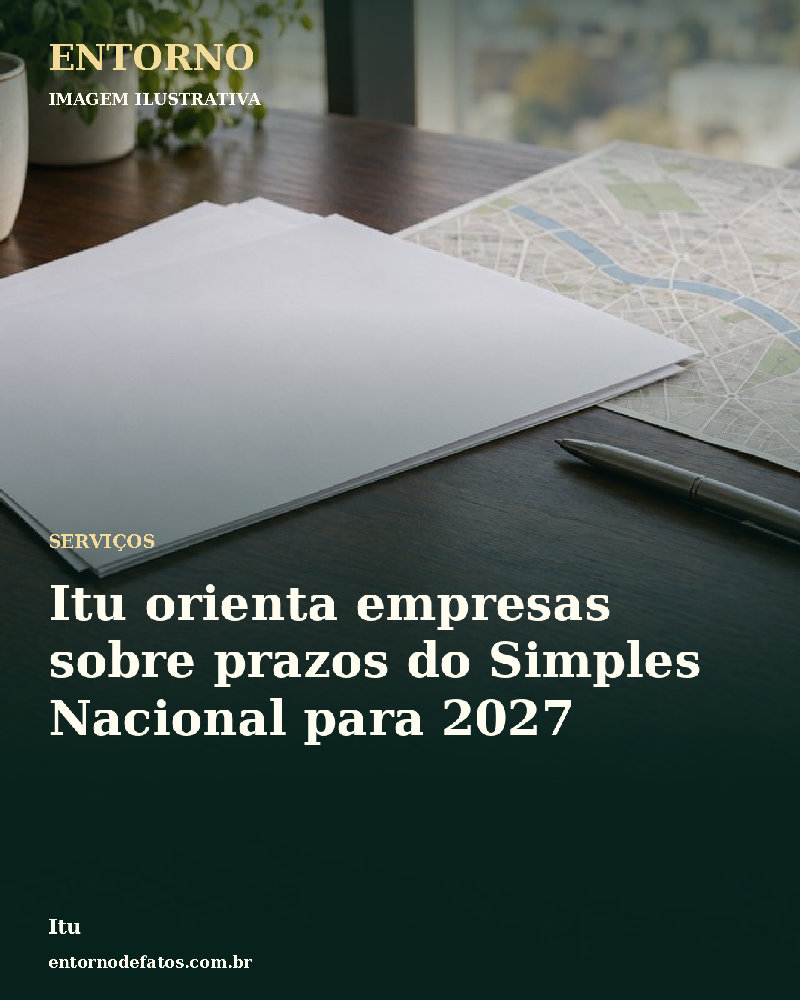 Ilustração gerada por IA sobre: Itu orienta empresas sobre prazos do Simples Nacional para 2027