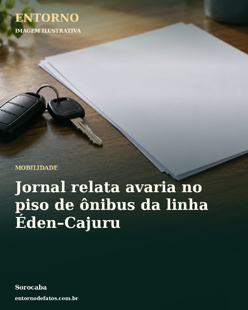 Ilustração gerada por IA sobre: Jornal relata avaria no piso de ônibus da linha Éden–Cajuru