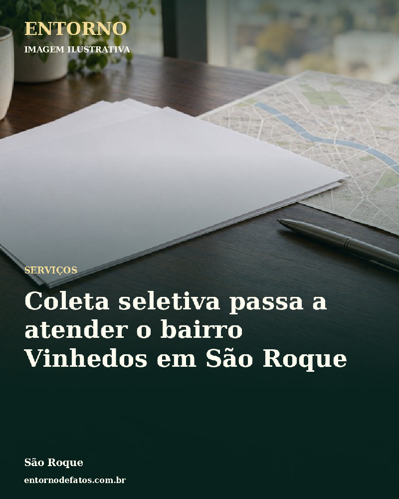 Ilustração gerada por IA sobre: Coleta seletiva passa a atender o bairro Vinhedos em São Roque