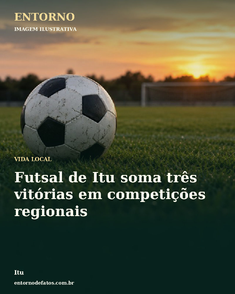 Ilustração gerada por IA sobre: Futsal de Itu soma três vitórias em competições regionais