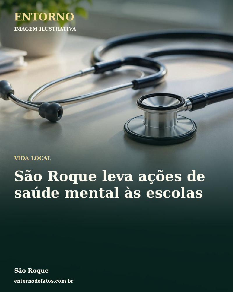 Ilustração gerada por IA sobre: São Roque leva ações de saúde mental às escolas