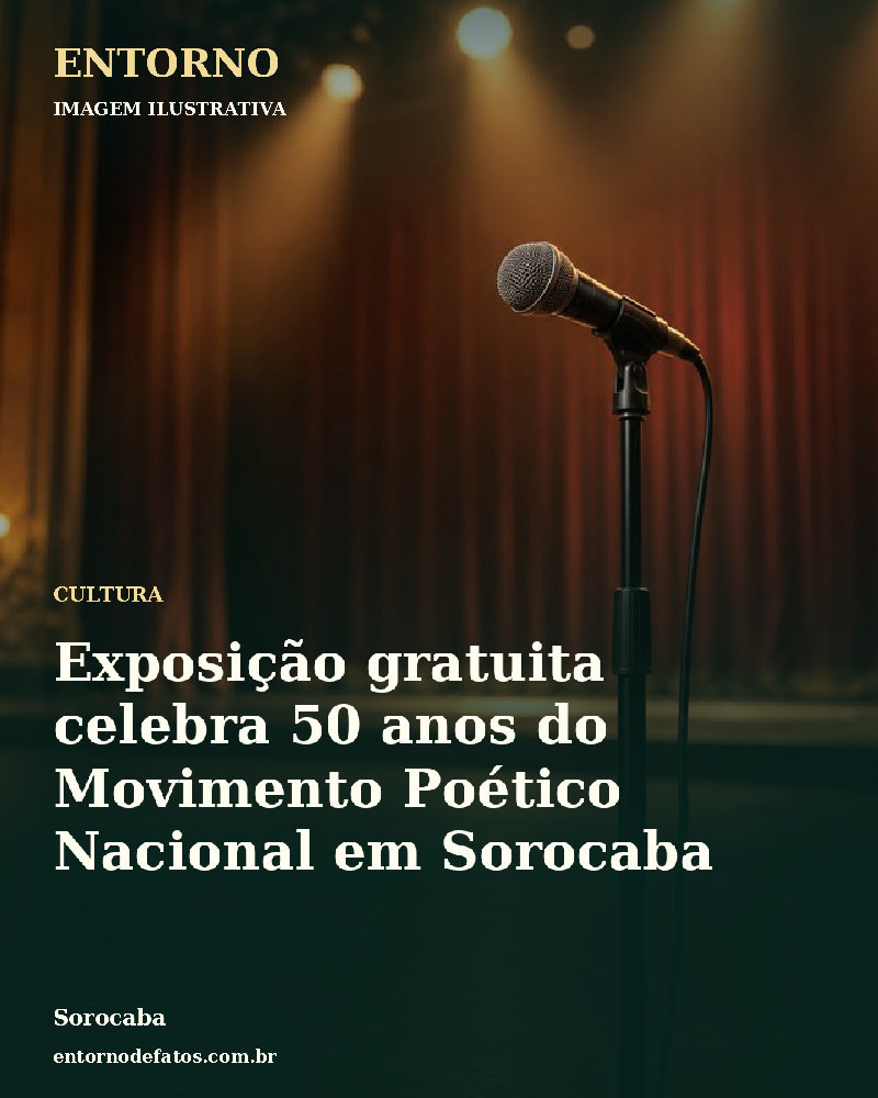 Ilustração gerada por IA sobre: Exposição gratuita celebra 50 anos do Movimento Poético Nacional em Sorocaba