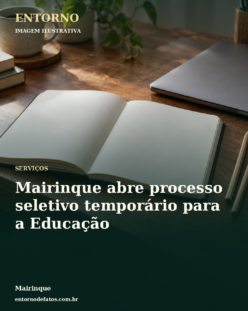 Ilustração gerada por IA sobre: Mairinque abre processo seletivo temporário para a Educação
