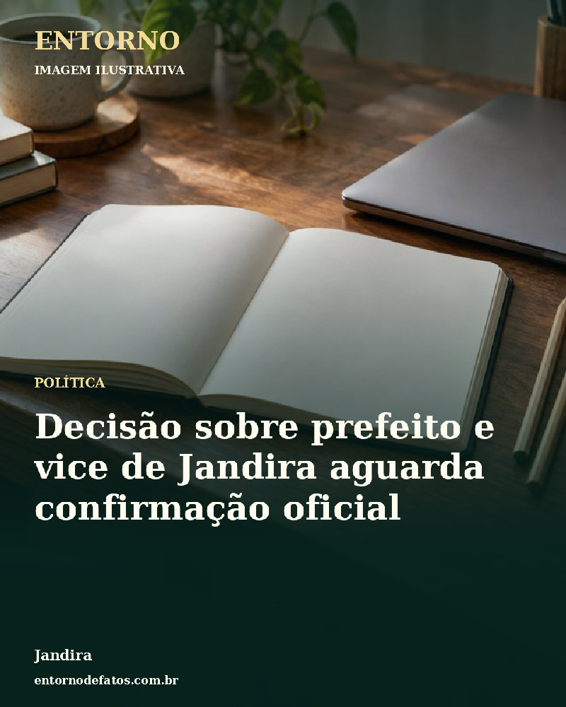 Ilustração gerada por IA sobre: Decisão sobre prefeito e vice de Jandira aguarda confirmação oficial