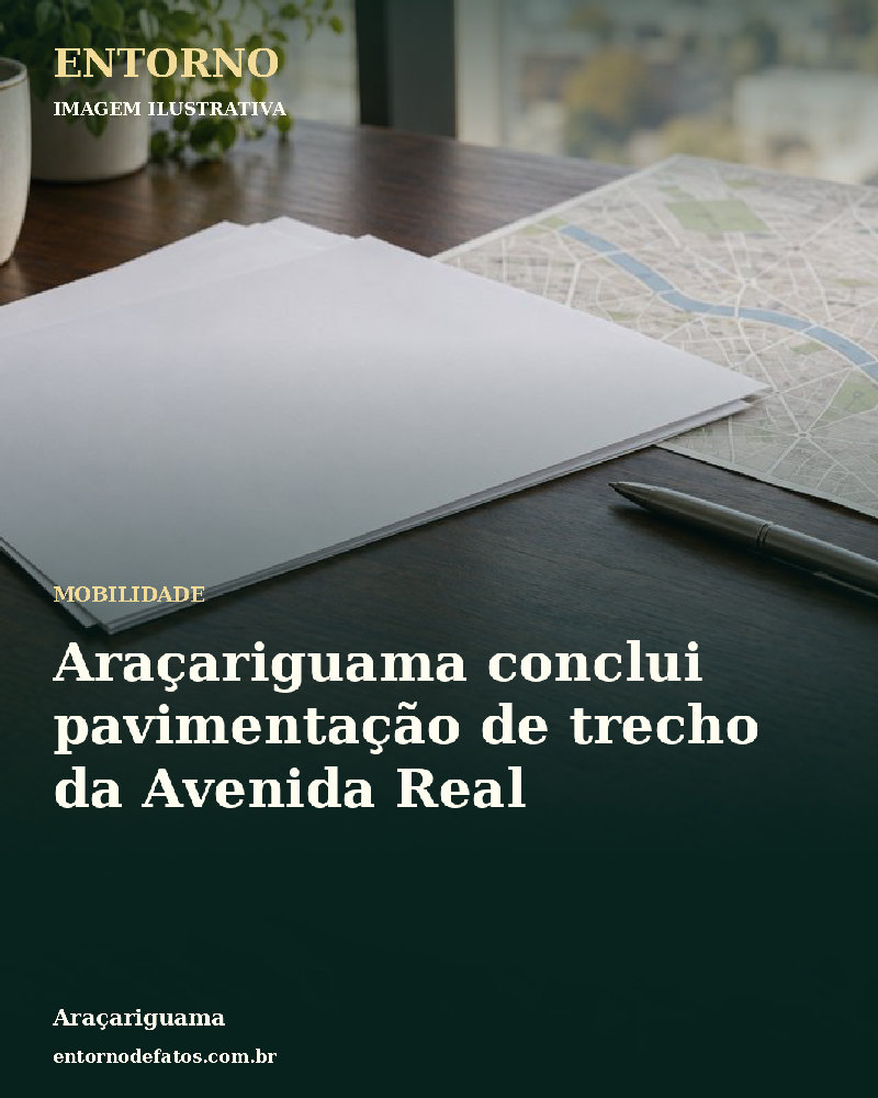 Ilustração gerada por IA sobre: Araçariguama conclui pavimentação de trecho da Avenida Real
