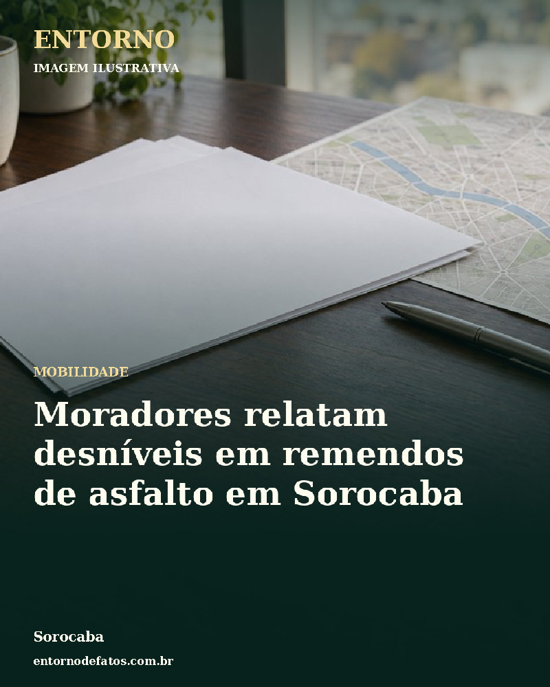 Ilustração gerada por IA sobre: Moradores relatam desníveis em remendos de asfalto em Sorocaba